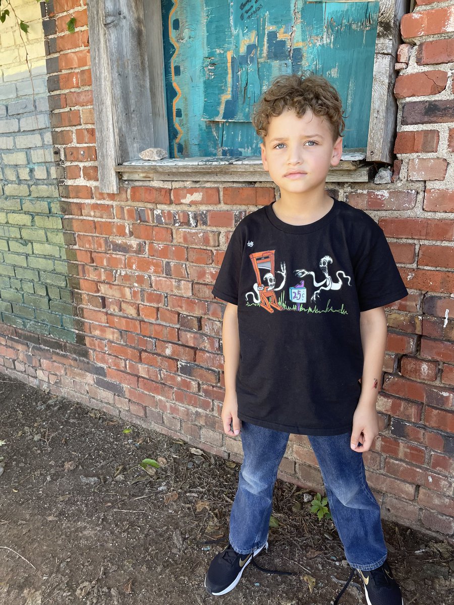 My son showing of his fresh monster gear! 🔥🔥 #nftart #customshirts