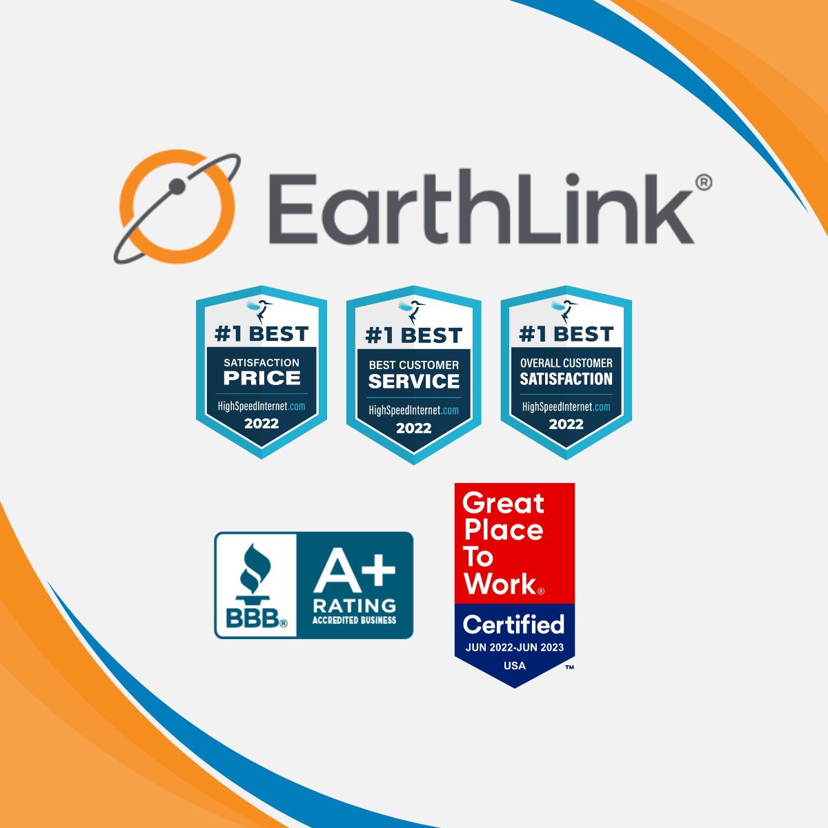 EarthLink's tweet photo. We are proud to be recognized as a great place to work by our employees and a leader in customer service, customer satisfaction, and price satisfaction. We are so grateful for our loyal customers and team!
#earthlink #awardwinner #bestoflist #customerservice #greatplacetowork https://t.co/hyVZtiGpsH