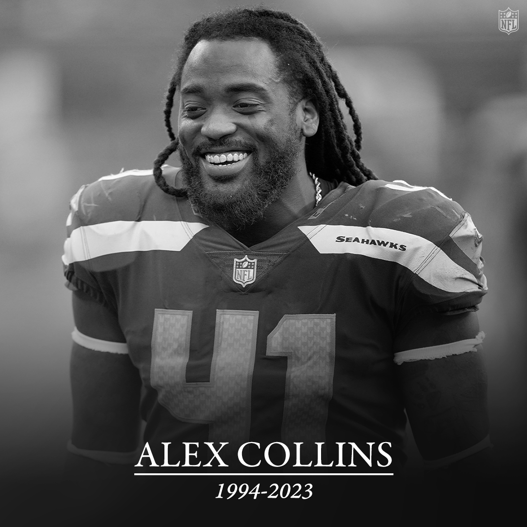 NFL's tweet image. The NFL family mourns the loss of Alex Collins and we extend our deepest condolences to his family, teammates and loved ones.