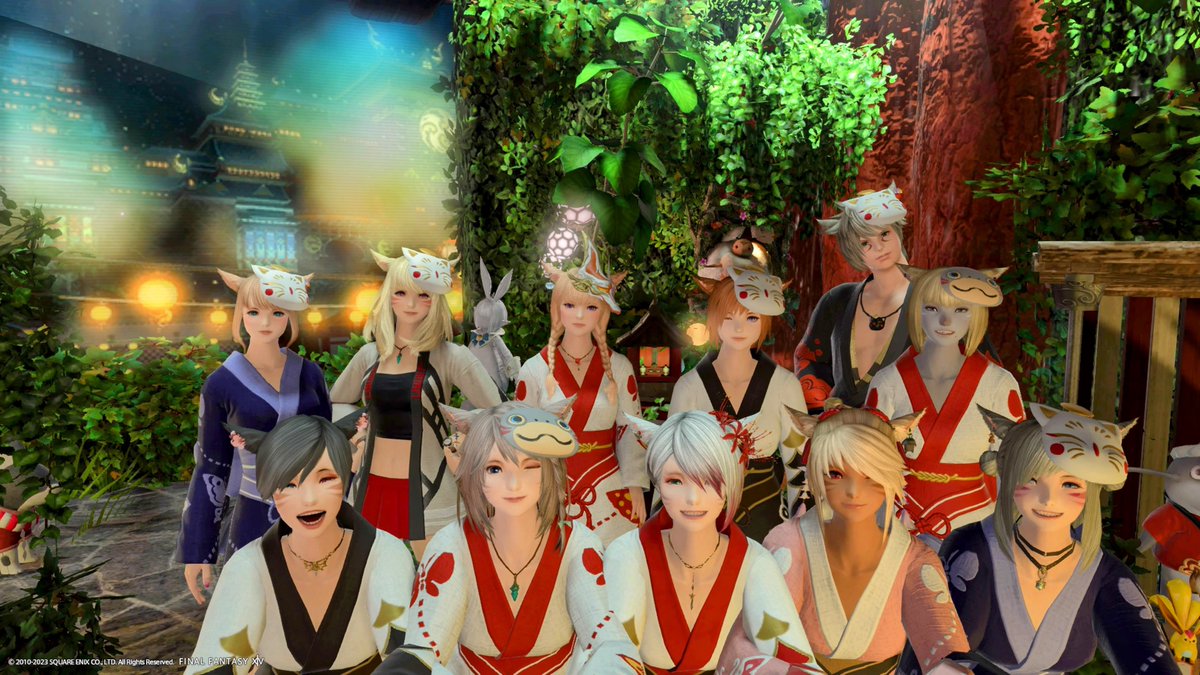 tritamf's tweet photo. 途中参加で行ってきました！
アレキの夏祭りもミコッテいっぱいでわちゃわちゃするのも楽しかった😊
 #Miqoshell https://t.co/K7VgwWHFAG