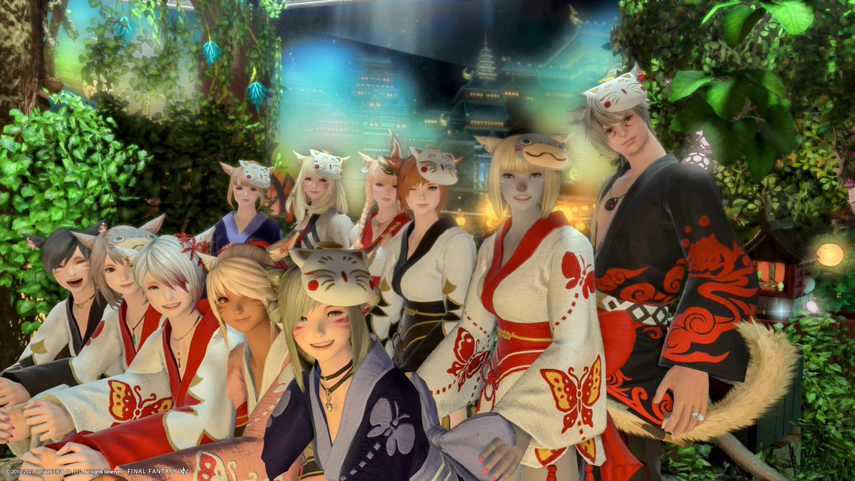 tritamf's tweet photo. 途中参加で行ってきました！
アレキの夏祭りもミコッテいっぱいでわちゃわちゃするのも楽しかった😊
 #Miqoshell https://t.co/K7VgwWHFAG