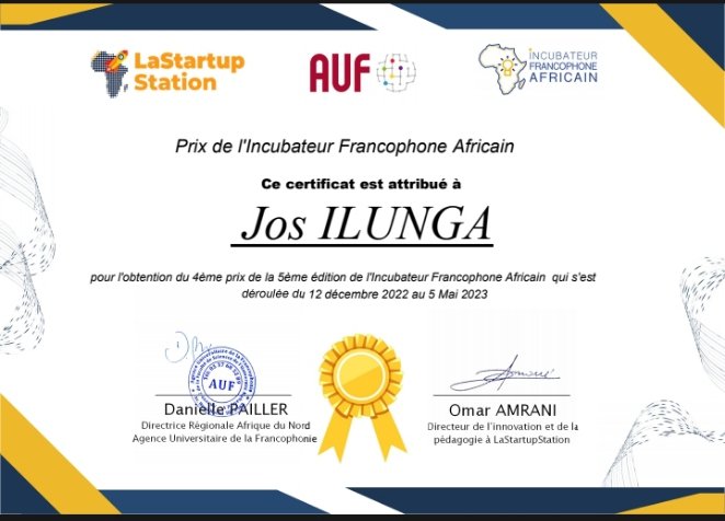 ilunga_jos's tweet photo. Un seul mot suffit : heureux😀.

Gagnant du prix de l'Incubateur Francophone Africain avec la startup SafeWewa, un programme de l'Agence Universitaire de la Francophonie. https://t.co/5ROURy4RnH