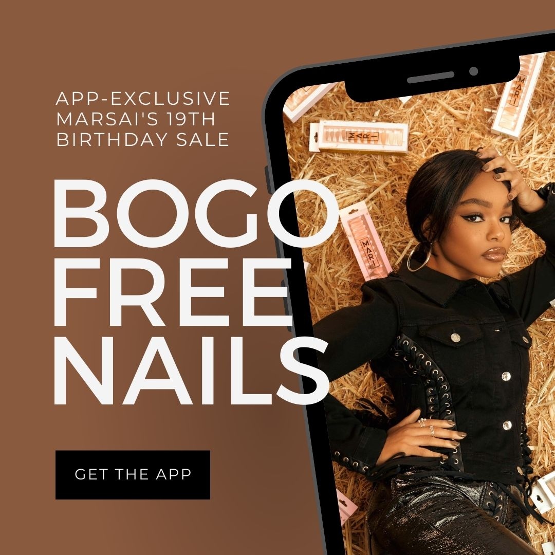 Final hours to get YOUR MXM press on set to celebrate <a href="/marsaimartin/">Marsai Martin</a> birthday! Download the app now and get shopping!