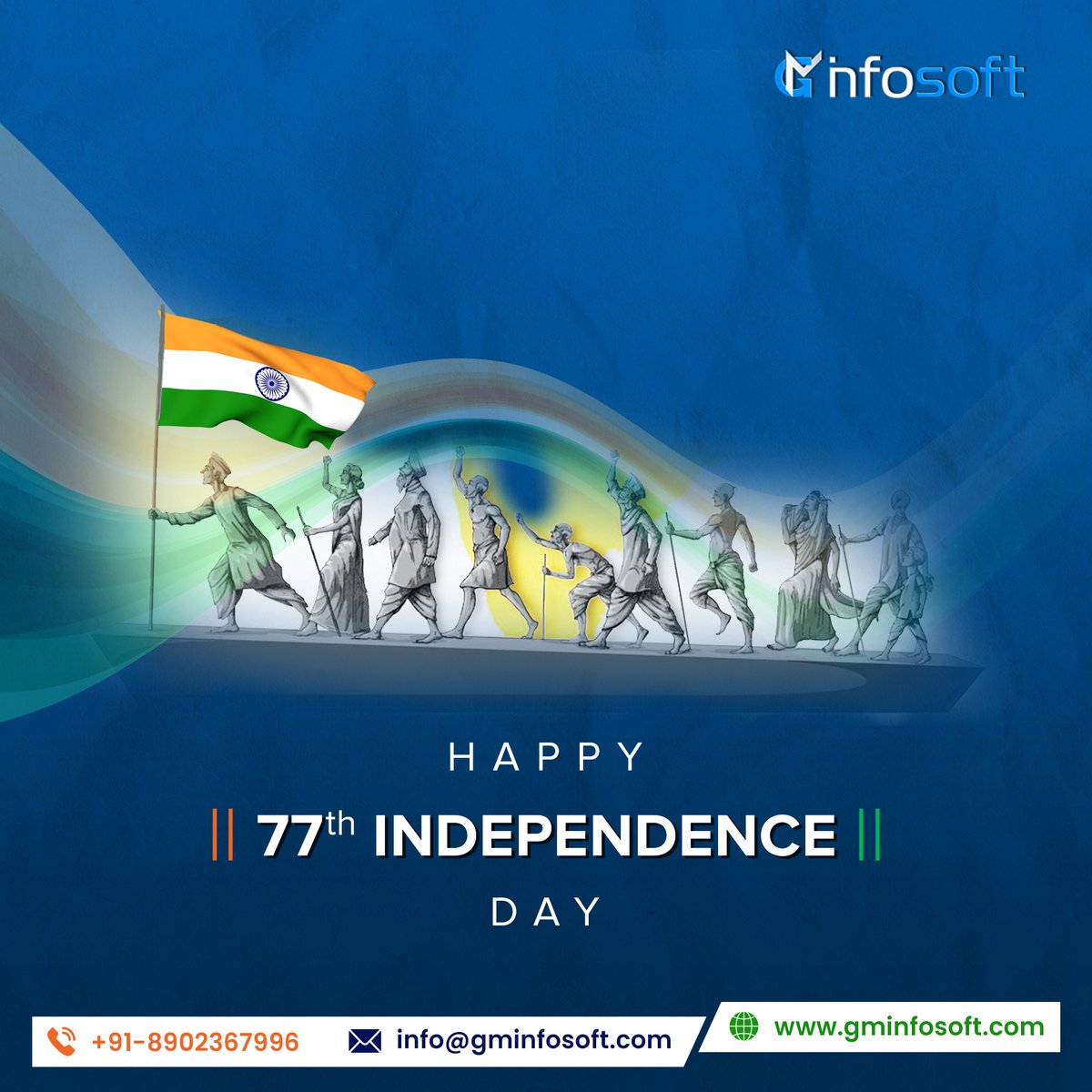 From colonial rule to economic bloom, celebrating India's journey to prosperity and independence. Wishing you a Happy Independence Day filled with growth and opportunities! 🇮🇳
.
.
.
#IndependenceDay #happyindependenceday #15august #azadikamahotsav #gminfosoft #teamgminfosoft