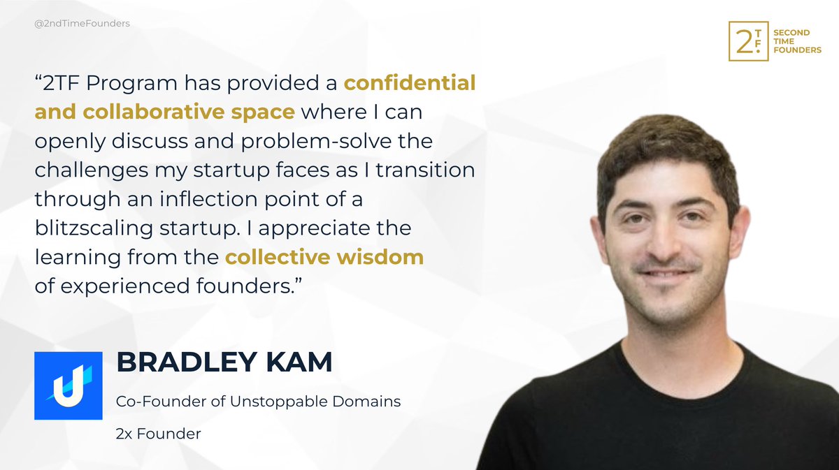 2ndTimeFounders's tweet photo. Hear directly from our 2TF Leadership Forum founder graduates as they share their journey and insights gained from the program, highlighting the power of conscious leadership. Don't miss out! Apply now: https://t.co/tZxMHDIq5g #SeasonedFounder #2TFForum #Leadership https://t.co/uAPgloAHUq