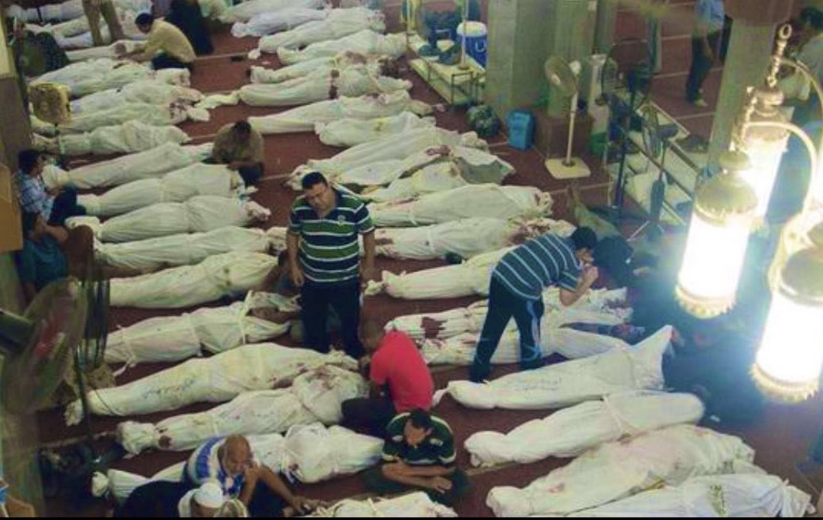 Sisi, Egypt’s coup leader, began his dictatorship w the worst mass killings in Egypt's modern history: the Rabaa Massacre. His forces butchered 817 protesters in 24hours.
Lack of any accountability emboldened Sisi’s regime, who tortured to death an Italian National, #GiulioRegeni
