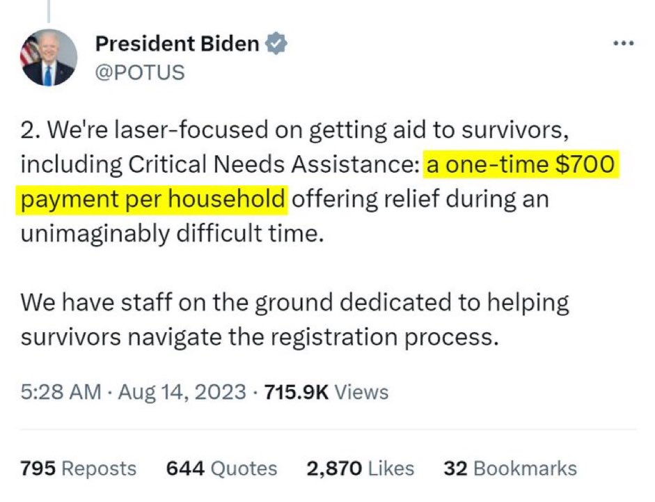 arenrlebrun's tweet photo. Sorry you lost everything. Here’s money for groceries for one month. Next time please consider becoming a multinational defense contractor. https://t.co/kJ6vz6VK8U