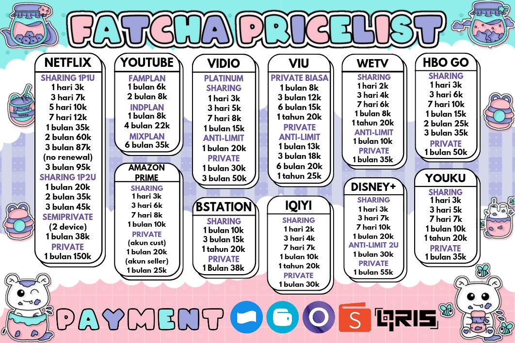 matchafatcha's tweet photo. @cacstic Halo, kak!🙆‍♀️🙌 Aku jual ya, pastinya ready semua!!

💰 all e-wallet, qris, bni
☑️ murah, bergaransi, trusted!
🦩 testi: https://t.co/7X6qxWaISg
📮 dm: @fatchamatcha
wa (fast respons): https://t.co/BO39mLEyiN
https://t.co/PJGB3gzDYU