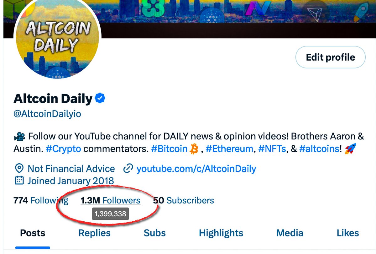 AltcoinDaily's tweet photo. We are so close to ticking over to the next 100,000.

Anyone here before we hit 1.4M is getting in early.

We grow together. Appreciate all of you.

🙏🙏 #crypto #invest #success https://t.co/T1SfdeUtDW