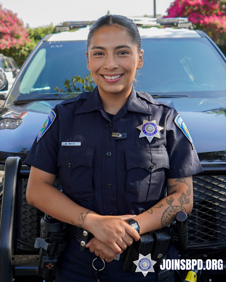 JOIN US IN CONGRATULATING...

Officer M. Bravo as she has recently completed our field training program! She is now assigned to the patrol division and will be working the swing shift on weekdays.

Welcome to #TeamSBPD Officer Bravo!

@SBPD_CHIEF

#ThisCouldBeYou #Career