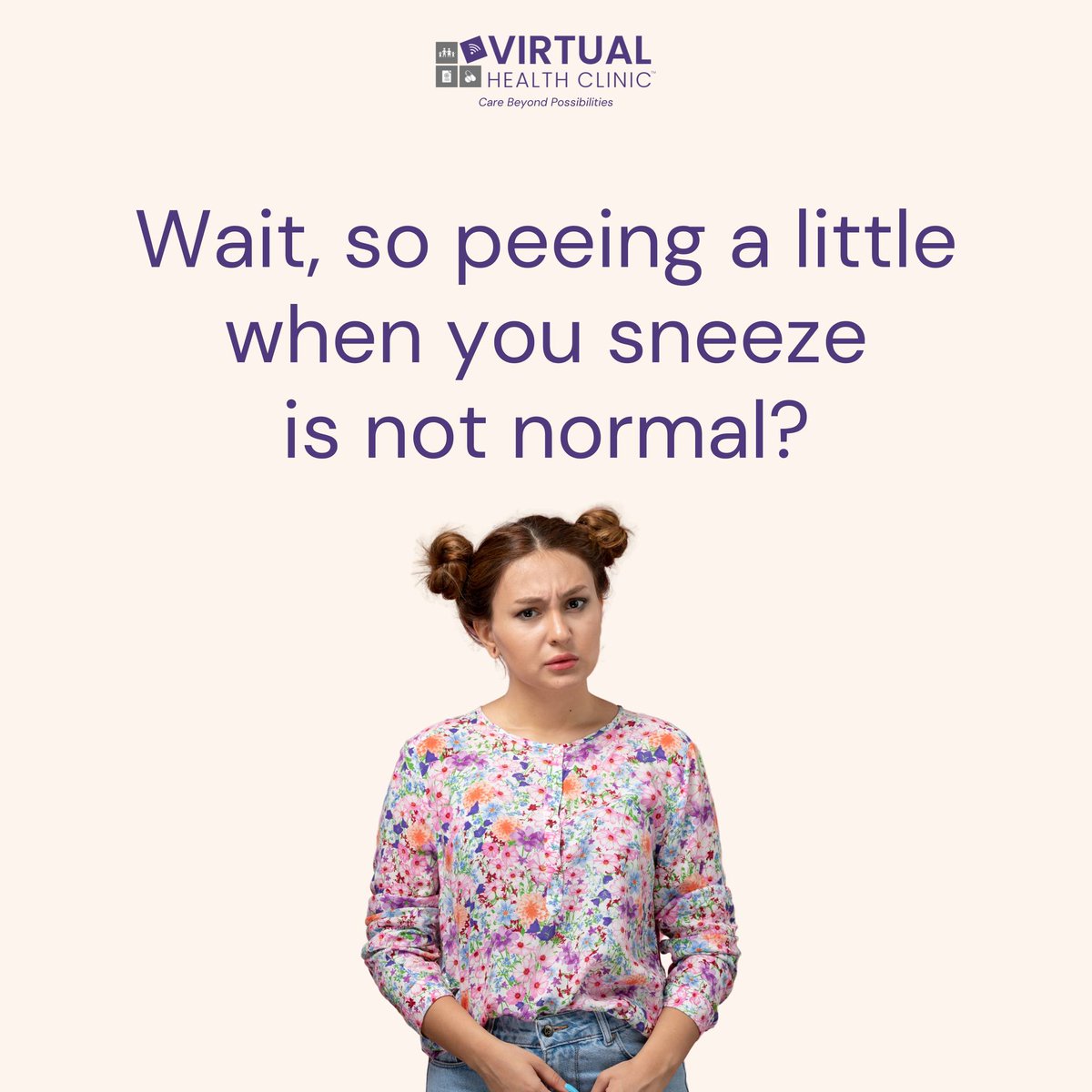 MyVirtualCare's tweet photo. Peeing while sneezing is more than a common occurrence—it’s a frequent annoyance and often an embarrassment that many experience in silence. Start by speaking with our Virtual Health Clinic healthcare provider for an assessment, diagnosis and treatment plan.

#toronto #telehealth https://t.co/aubI1xUwaN