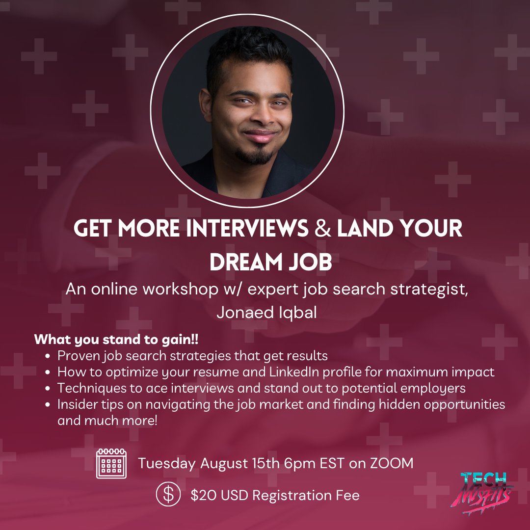 I love partnering with organizations.

Happy to do a resume workshop for  <a href="/TechMisfitsApp/">Tech Misfits</a>.

I'll be sharing everything I know about resumes and answering questions from the audience. 

DM for the registration link!