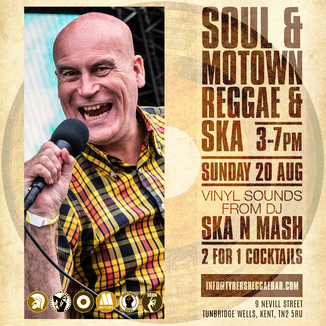 Looking forward to dropping my #vinyl selection of #ska #reggae #soul &amp; #motown on Sunday afternoon at Tyber's Reggae Bar, #TunbridgeWells #kent. Why not come down for a dance, 2for1 cocktails and wonderful Caribbean food. A great way to end your weekend.