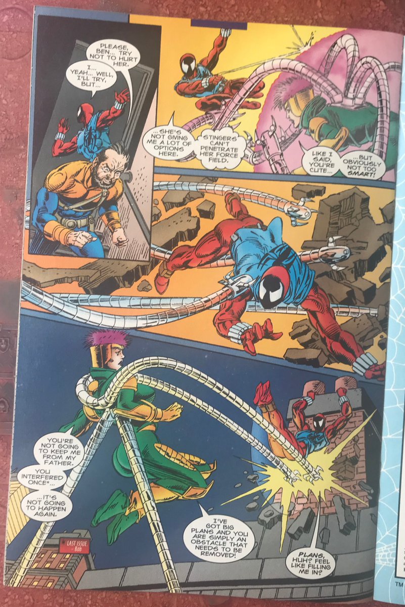 FriendlyPhanto2's tweet photo. Pulled out a random Spider-Man from smack in the middle of the clone saga! This one also apparently was worked on by Gil Kane!(Boo!! but also...yay?)
It also features a lady octopus and I think that is pretty neat.
#randomcomicbook #spiderman #marvelcomics #clonesaga #90scomics https://t.co/f9OJYlWTne