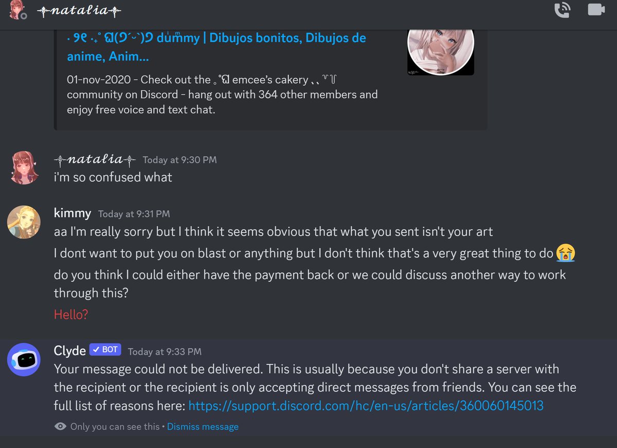 kimuava's tweet photo. PLEASE LIKE/ RT
I'm so disappointed that this happened because usually artists are the ones being scammed, but I just got scammed by another artist 😭, more info in thread https://t.co/UlqomzJGoE