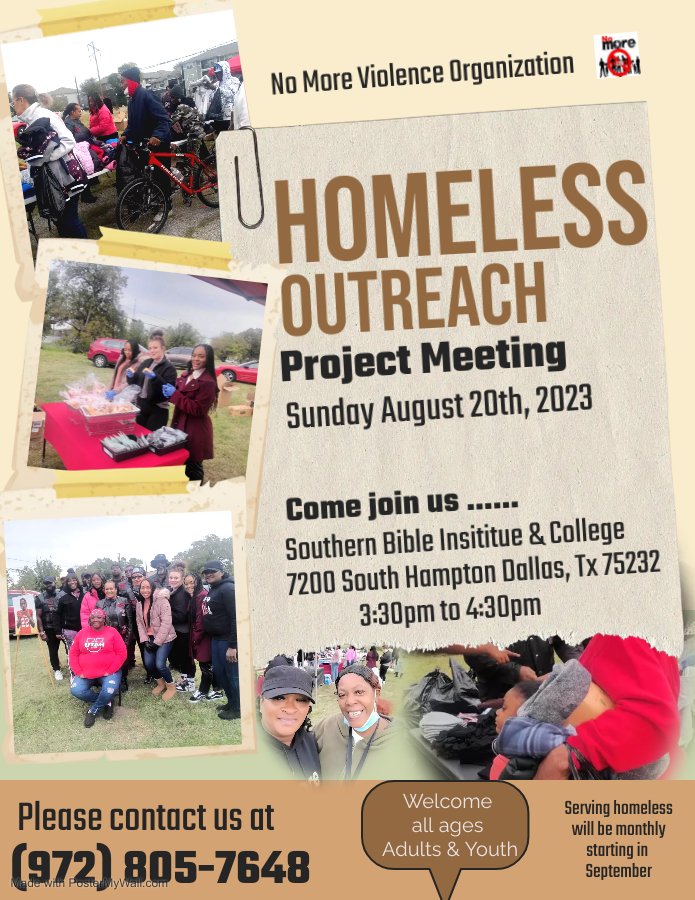 this Sunday, come join us for a short meeting on how you can serve in the community and be apart of the team.....