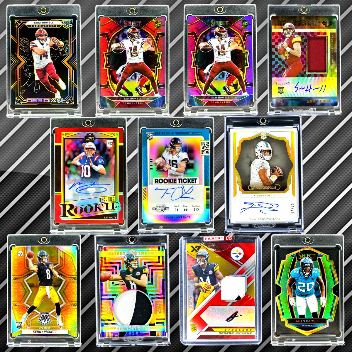 TJCardCollector's tweet image. Inventory (all obo)

$20 Obsidian Orange /75 
$50 Select Red /149 
$80 Select Purple /75
$50 Illusions RPA /149
$150 Legacy Red Auto /50
$1,600 Contenders Optic Auto
$850 Flawless Gold Auto /25
$250 Mosaic Honeycomb
$45 Illusions /25
$50 XR RPA /75
$35 /5

RTs Appreciated 🍻