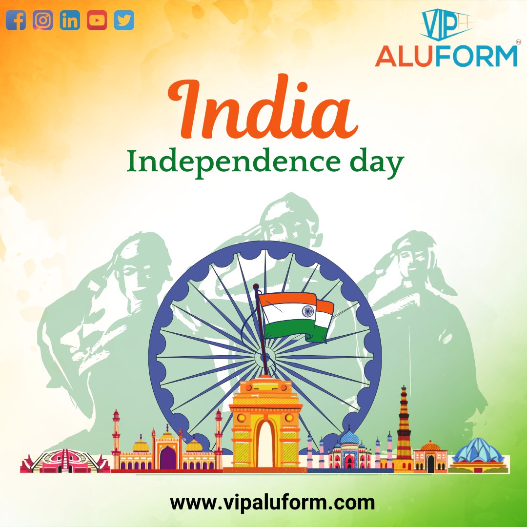 vipaluform's tweet photo. HAPPY INDEPENDENCE DAY
Independence Day is a significant national holiday celebrated by many countries around the world. 
#india #independence #independent #independenceday #vipaluform #Aluminiumwindows #aluminium #civilengineering #construction https://t.co/z19AEhzy2t