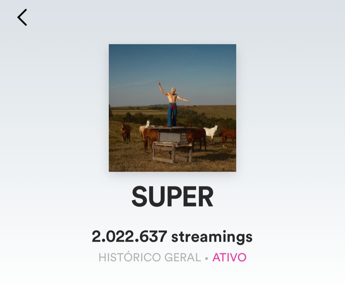 2 milhões de streams em uma hora e meia