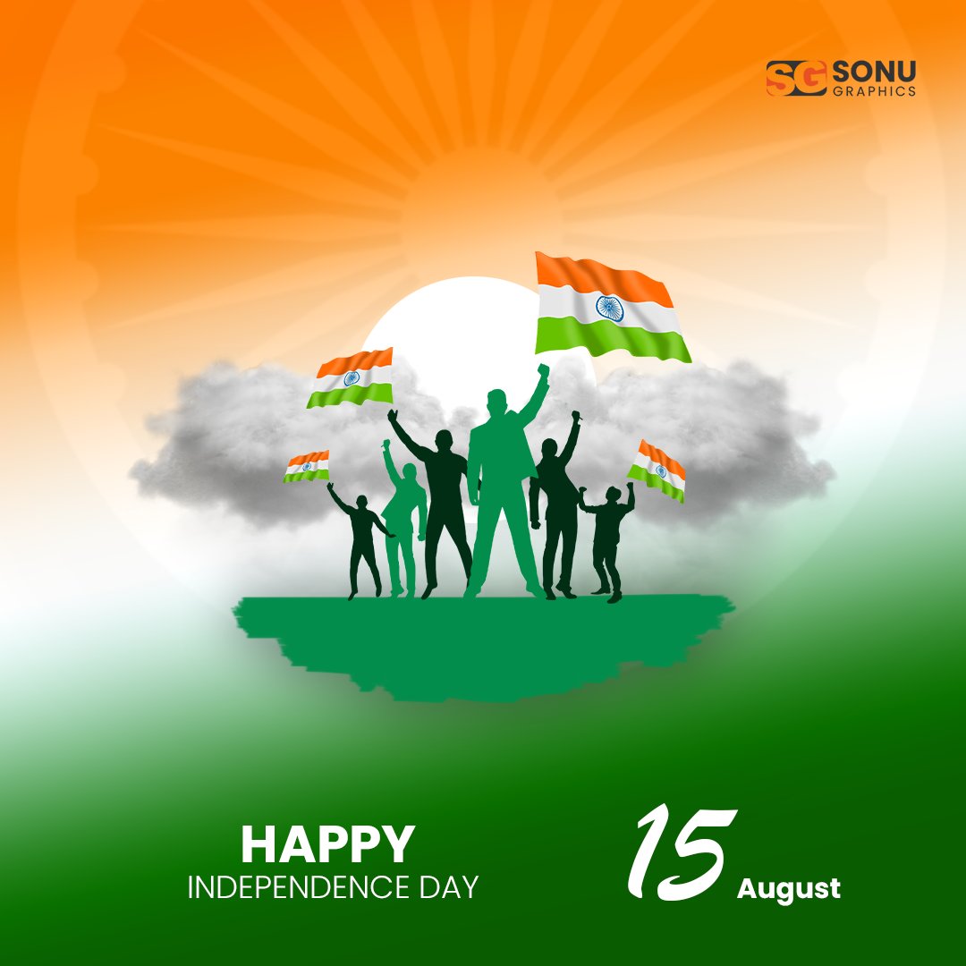 SonuGraphics7's tweet photo. Happy Independence Day
-----------------------------
We salute the unbreakable determination and vigor of those who safeguarded our nation with unflinching strength.

#independenceday #sonugraphics #graphicdesign #delhi https://t.co/7HQ6t7PoPv