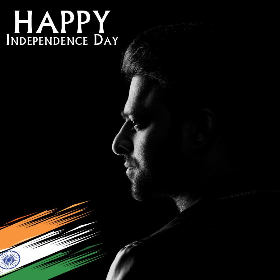 PrabhasRaju's tweet photo. Happy Independence Day to everyone! 🎉 Let's celebrate freedom and unity by taking forward the tradition of #HarGharTiranga. Let's pledge to fly our pride, our Tiranga🇮🇳  #IndependenceDay2023 #PrabhasFan #IndianFlag #HarGharTiranga #Prabhas https://t.co/pGPi8Kxidy