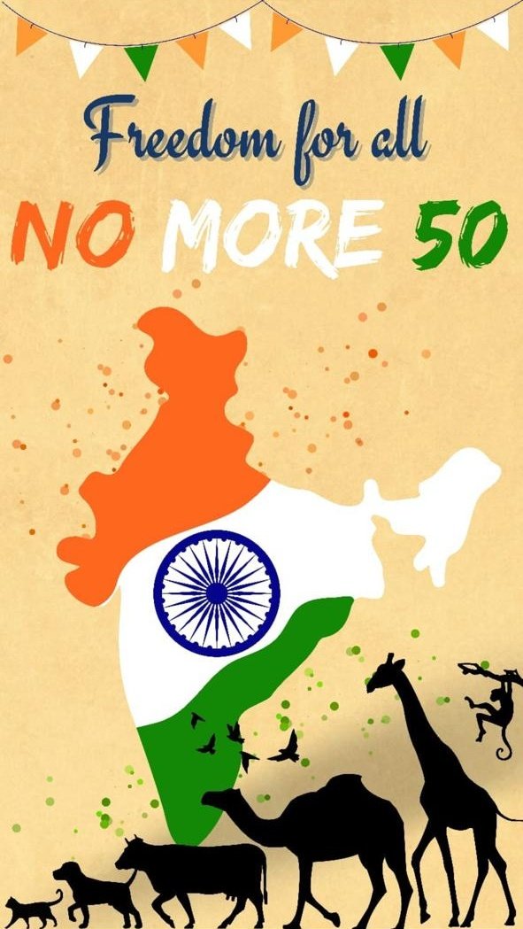 #FreedomforAll #NoMore50

Let’s stand united to demand for the freedom of India’s most neglected citizens, it’s Animals.

#IndependenceDay2023 #India