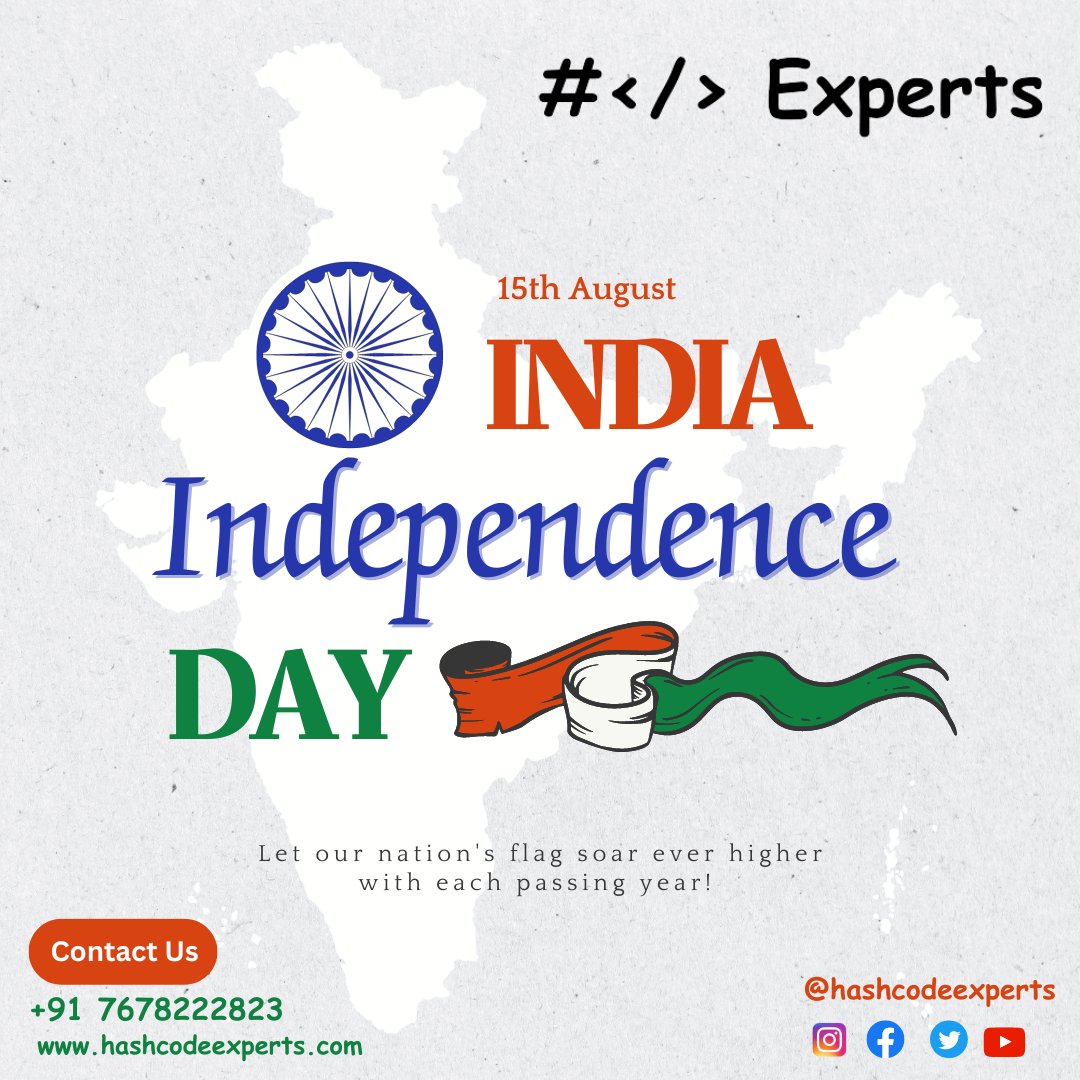 hashcodeexperts's tweet image. &quot;Code for Freedom: Celebrating Independence Day with Hash Code Experts 📷📷&quot;
.
.
15 August
#IndependenceDay
#15August
#ProudToBeIndian
#IndiaIndependence
#FreedomStruggle
#JaiHind
#Azadi
#IndianPatriotism
#UnityInDiversity
#Tricolor
#BharatMataKiJai
#VandeMataram