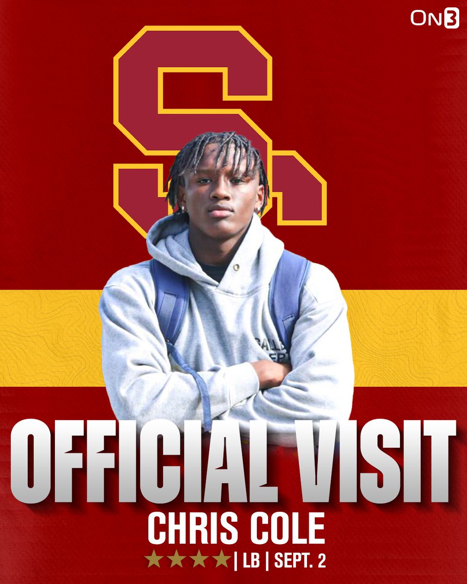 .@On3USC has confirmed Top-100 LB Chris Cole has scheduled an official visit to USC on Sep. 2. Cole is set to announce his commitment Sep. 10 👀 Can USC reel him in with the last visit? WeAreSC: on3.com/teams/usc-troj…