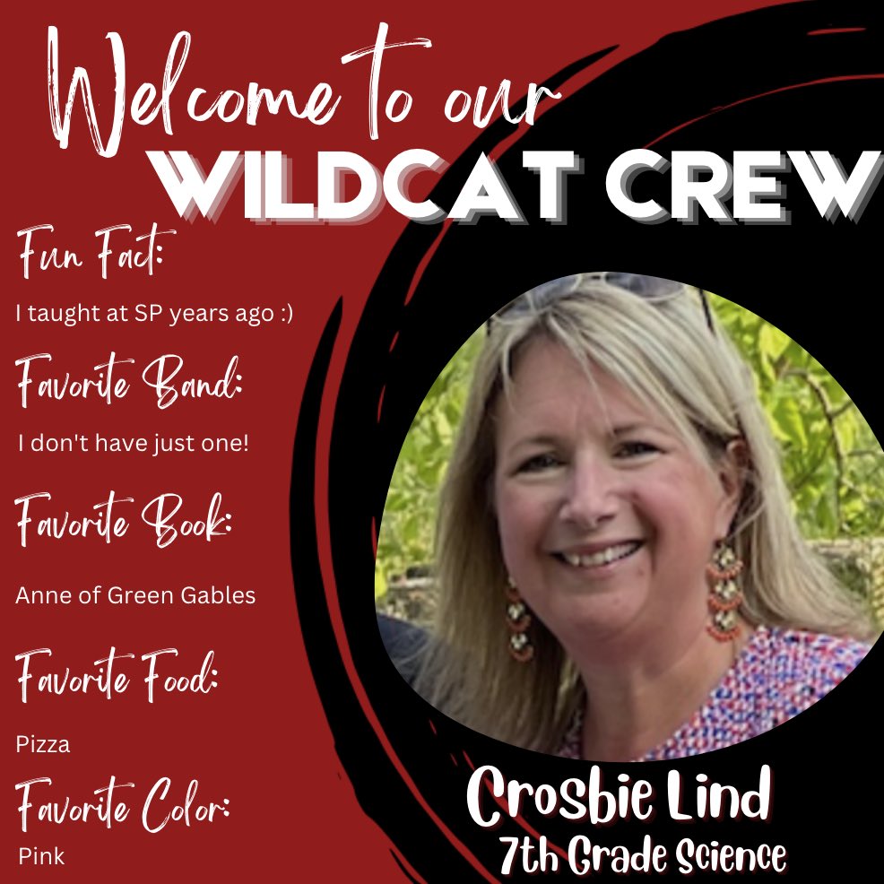 Well isn’t this the best.news.ever?!

Ms. Lind worked at SP many years ago, before taking some time off to be with her children. She has done some subbing over the last few years, and now, she’s officially back!

Welcome home, Mrs. Lind!

#WildcatWayD34
#WeAreD34