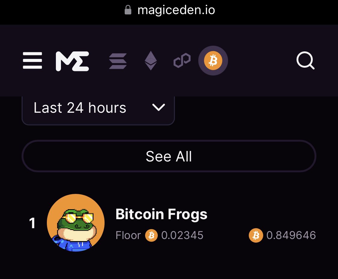 Gave the alpha multiple times…! 
Go go go <a href="/BitcoinFrogs/">Bitcoin Frogs 比特蛙</a> !!! 
🔥🔥🔥🔥<a href="/MEonBTC/">Magic Eden on Bitcoin 🟧</a> 🚀🚀🚀🚀