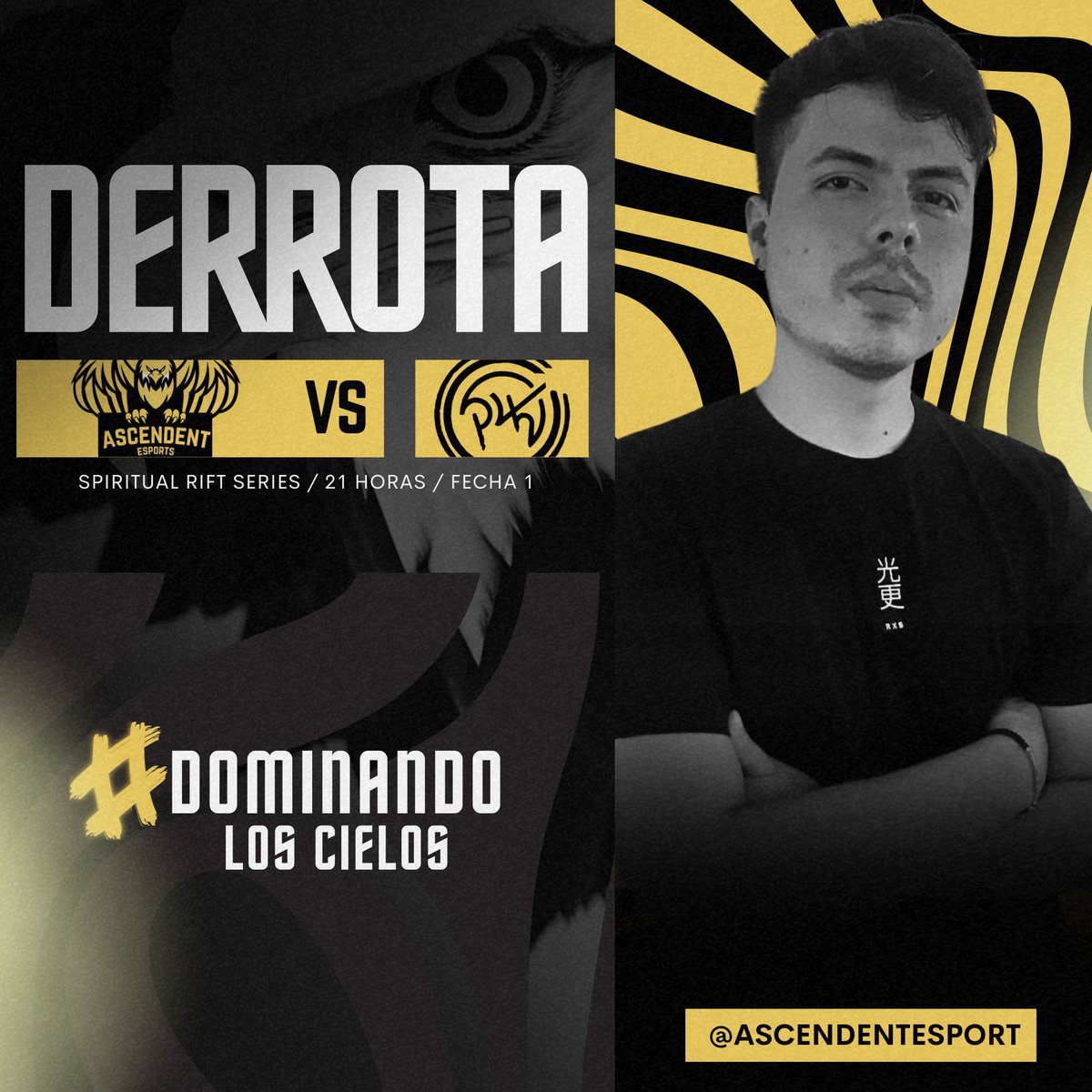 ascendentesport's tweet photo. DERROTA EN EL DEBรT๐
๐ #SRS - @LGAplay - #LeagueOfLegends
๐ @pro42esports
ยกMaรฑana tendremos revancha! ยกA levantarse, muchachos!
#GoAE๐ฆ
https://t.co/ugqdqyrf9W