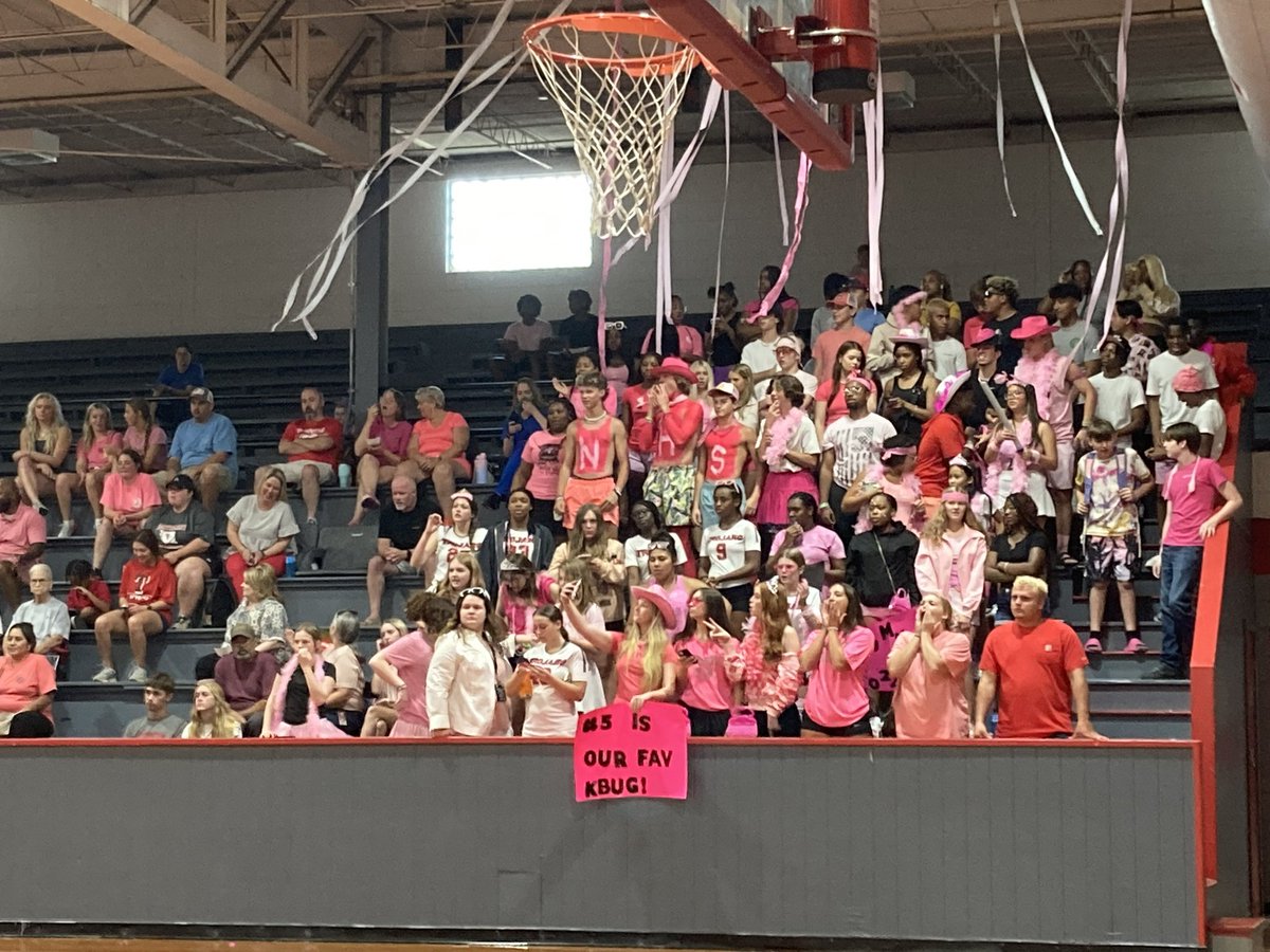 TrojanNation11's tweet photo. After losing set 1, the Lady Trojans came back to win 3-1!! 

Packed out in pink &amp; getting it done💓

#TrojanPride https://t.co/xtz7c7QzK1
