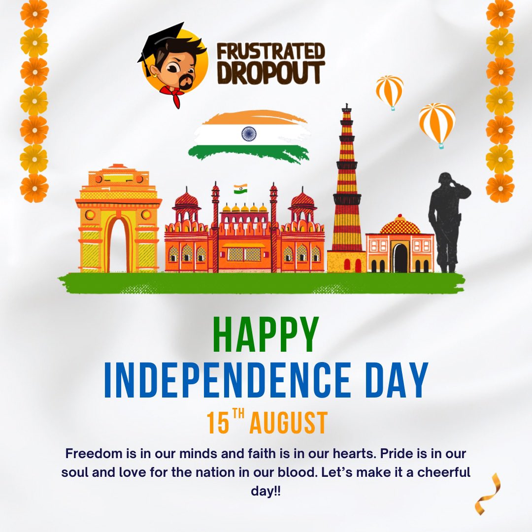 FrDropout's tweet photo. Happy Independence Day 🇮🇳🇮🇳🇮🇳🇮🇳

#indian #india #independanceday #frustrateddropout https://t.co/OGLQqB1uDC