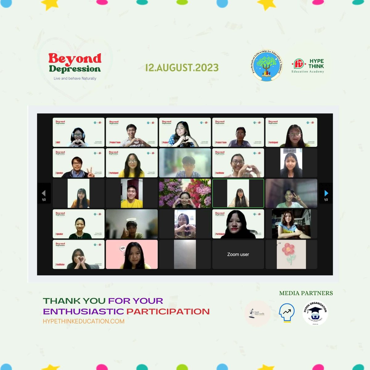 HypeThink's tweet photo. Hype Think Education × PFES တို့ပူးပေါင်းပြီးတော့ [ August 12 ]ရက်နေ့မှာ ကျင်းပပြုလုပ်ခဲ့တဲ့ “Beyond Depression” Workshopဟာဆိုရင် အောင်မြင်စွာ ကျင်းပပြုလုပ်ခဲ့ပါတယ်။ https://t.co/J9E0DhH3E3 https://t.co/h9C0o9D0Sv