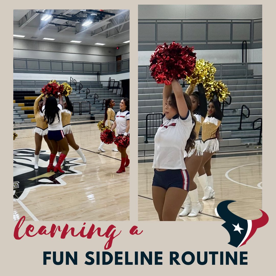 NFHSDance's tweet photo. We received a special surprise from @TexansCheer ! ❤️💙Thank you to Coach Potter, HTC Ravyn, &amp; HTC Kristin for your time today! We can’t wait to tune in This Season!🏈 #PresenceandExcellence ✨ https://t.co/zuTu6XU99Q