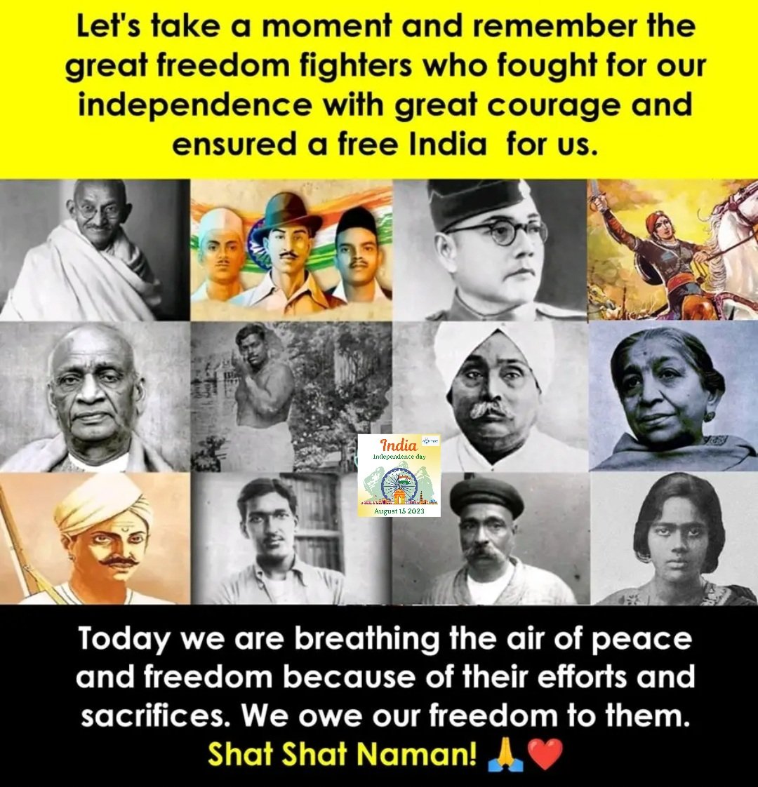 raw47091997's tweet photo. Salute the heroes who fought for our Freedom. Happy Independence Day! 🙏🇮🇳 #IndependenceDay2023 #15august2023 #JaiHind #RedFort #VandeMataram #IndianFlag #August15 #IndiaAt77 #ProudIndian #FreedomFestival #Freedom https://t.co/9m8Jr41RHx
