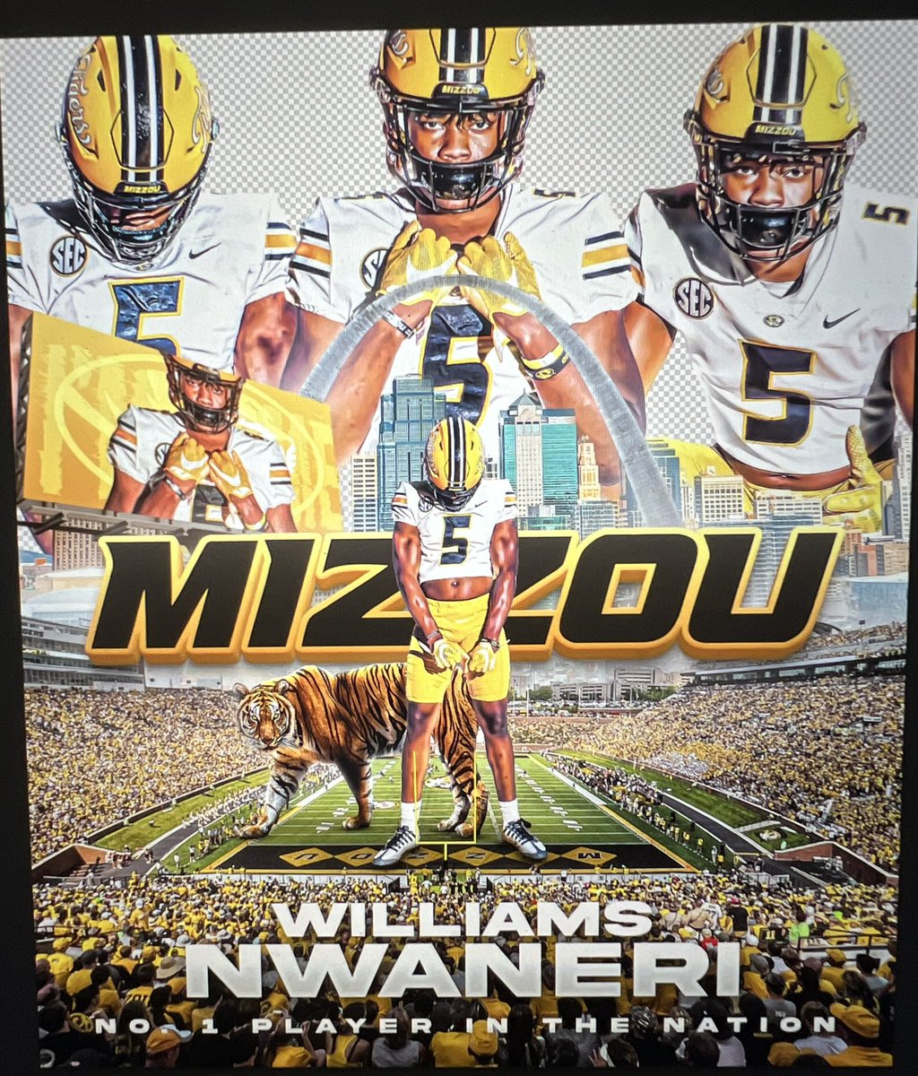 Something special happened at Lee’s Summit North today. Williams Nwaneri committed to the University of Missouri. He is the #1 player in America, the #1 defensive lineman in the country. He’s the first one in Kansas City to hold a ranking this high. #allgasnobrakes