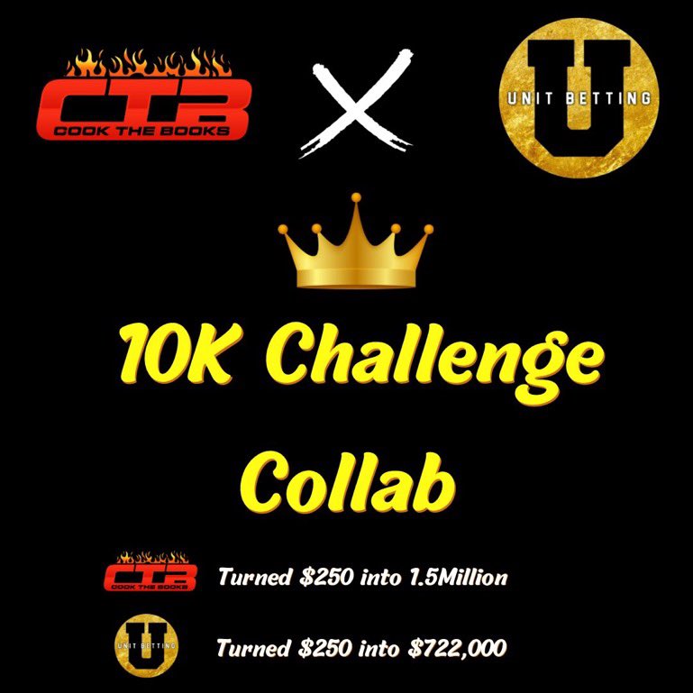UnitAdvisory's tweet image. 🪜LADDER CHALLENGE DAY 1️⃣🪜

THE LADDER COLLAB HEARD ROUND THE WORLD 🌎 

A @CookTheBooks12 / @Betting_unit 🪜 COLLAB 

Day 1️⃣ to the moon will ALL be posted for FREE right here!!

🚨1500 INTERACTIONS TO KICK THE CHALLENGE OFF🚨