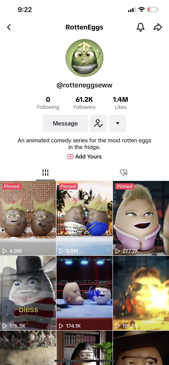 6 million 👀 in 5 days 🤯 

But our expectations are much bigger🥚

1 million subs by EOY.. no pressure BK

Pretty sure the mad scientist has  another short dropping tomorrow as well 🔥 

🚂 🥚🥚🥚  coming through!! 

Only way for <a href="/rotteneggseww/">Rotten Eggs</a> is ⬆️