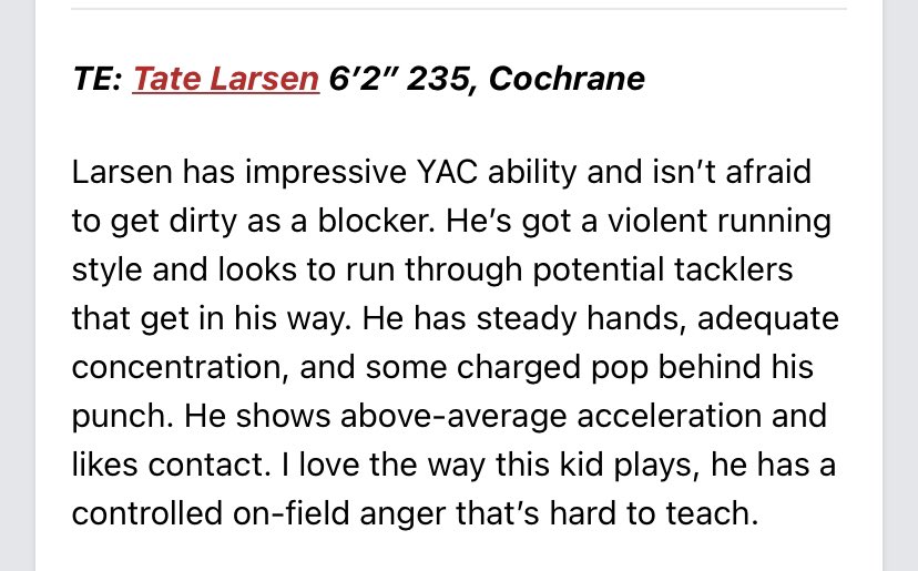 tatelar14's tweet photo. Very thankful for the article written on @przcanada by @HSFBscout https://t.co/sfnDwjNbHb