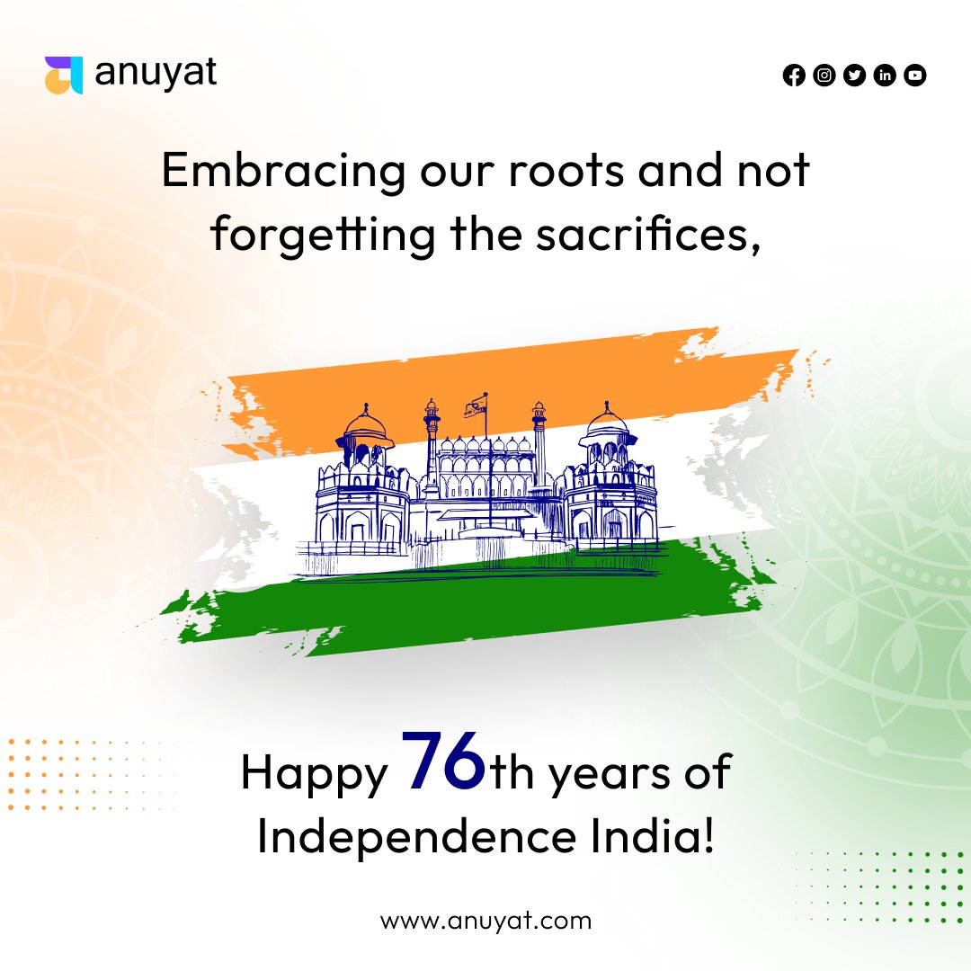 Anuyat1's tweet photo. As we pay tribute to our history while rejoicing in the current moment, let us as responsible Indian citizens dedicate ourselves to a forthcoming era marked by advancement, fairness, and harmony. Wishing India a joyful 76th Independence Day!
#JaiHind #IndependenceDay #15thAugust https://t.co/yRyHTNOJaH