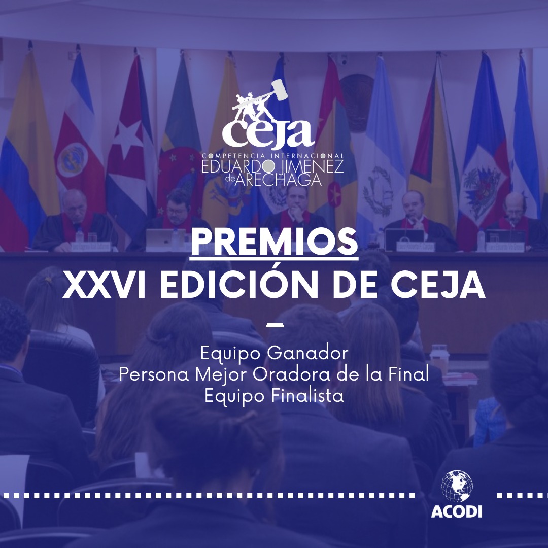 ACODICR's tweet photo. La Dirección Ejecutiva de CEJA 2023 se complace en anunciar los premios que, en coordinación con la Corte IDH y reconocidas organizaciones vinculadas al Sistema Interamericano, serán otorgados respectivamente en la XXVI Edición de la Competencia. ¡Muchos éxitos! https://t.co/qZgb4BbLTz