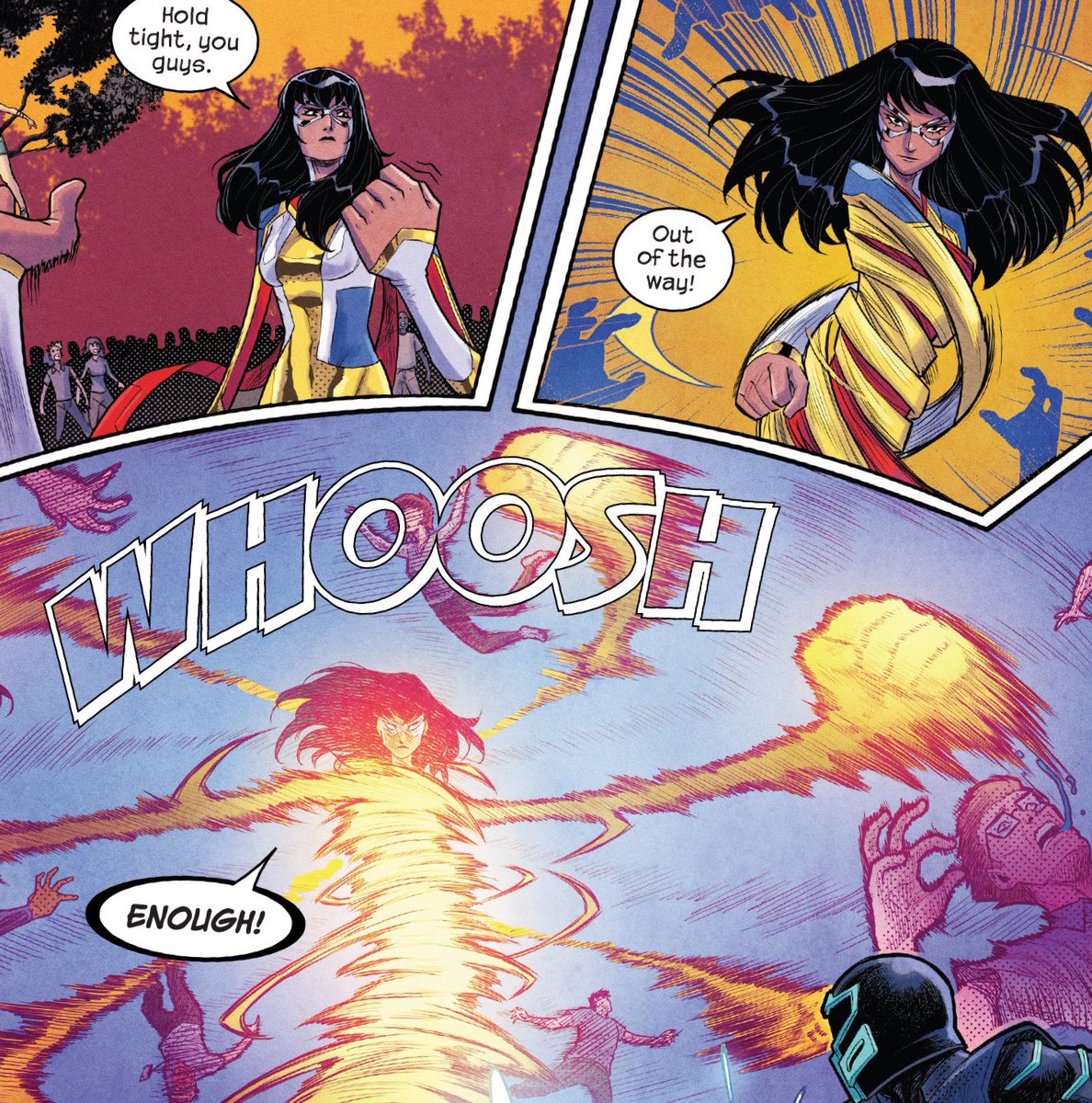 <a href="/ThePrimeUltron/">Ultron</a> <a href="/NxtArachnid/">𝐁𝐫𝐨𝐨𝐤𝐥𝐲𝐧’𝐬 𝐖𝐞𝐛𝐬.</a> @giftedxwonder —

Tell me someone has a plan!?” Ms Marvel called out.

Everything that kept flying at towards them Ms Marvel caught some and hurled it back at <a href="/ThePrimeUltron/">Ultron</a> like throwing large debris in attempts to impair straight line of sight.

#𝐀𝐇𝐉𝐈𝐍 | #𝐋𝐄𝐆𝐀𝐂𝐈𝐄𝐒