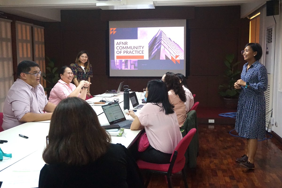 PraxisPH's tweet photo. PRAXIS’ managing partner, Samantha Javier, and creatives manager, Toni Leyble, facilitated a consultation workshop with key staff from SEARCA’s selected teams on the initiative of the Agriculture, Forestry, and Natural Resources (AFNR) Community of Practice (CoP) online hub. https://t.co/zyftMfpW2E