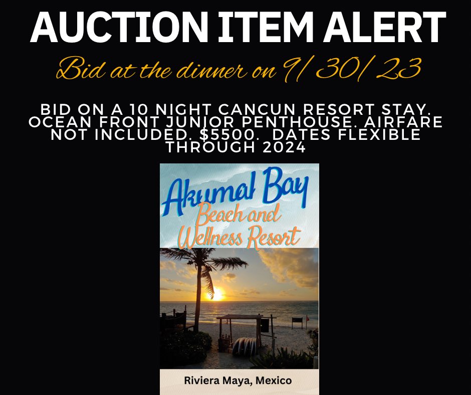 SEPD4Scholars's tweet photo. Buy your ticket for the annual dinner auction for an opportunity to bid on this amazing vacation! Valued at $5500. Follow the link to buy your ticket for the dinner on September 30th. 

https://t.co/oFFEdNSS0M https://t.co/ILCSQDZn6Q