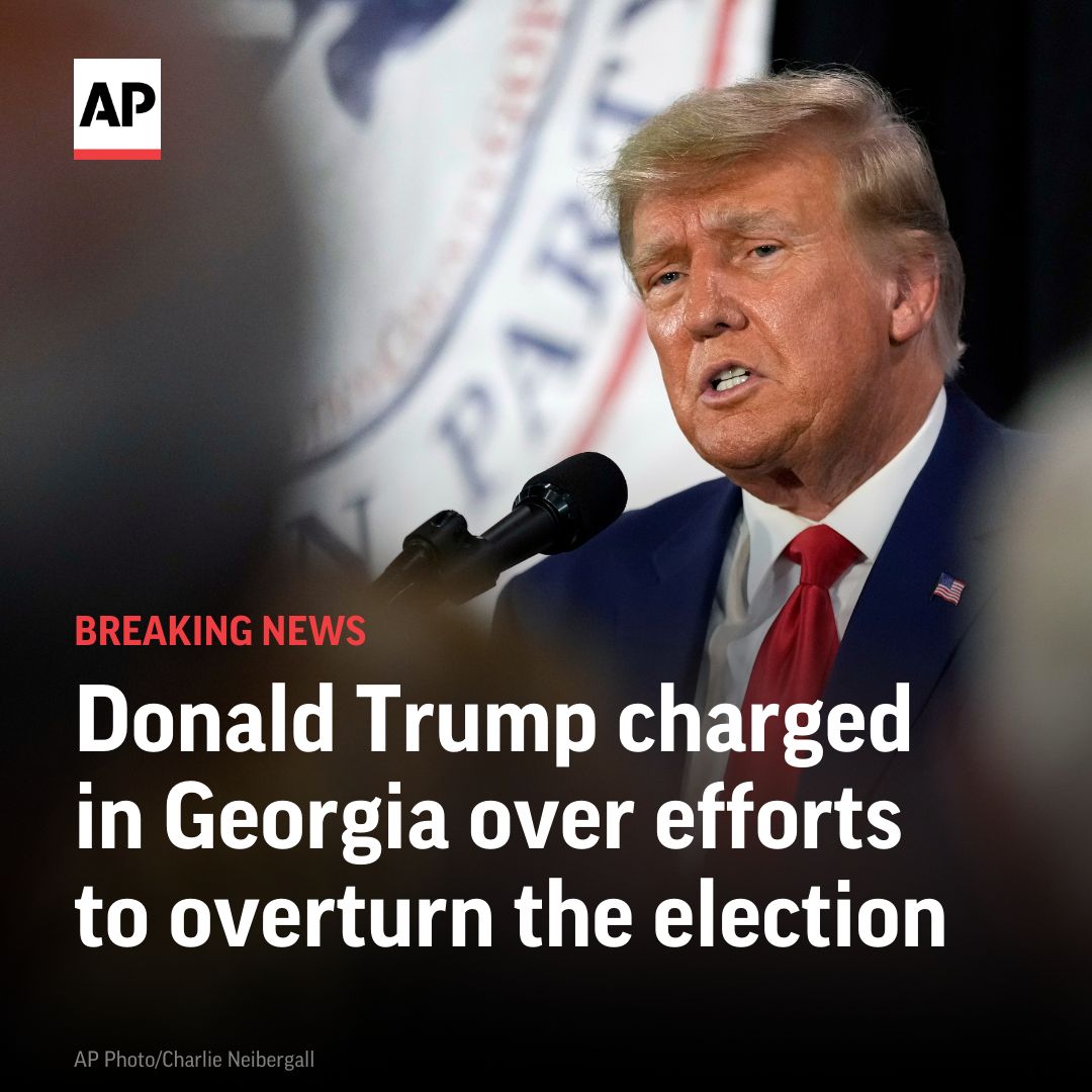 BREAKING: Donald Trump and several associates have been indicted in Georgia over efforts to overturn his 2020 election loss in the state. It is the latest criminal case to be brought against the former U.S. president in a matter of months.bit.ly/3sgLyKI