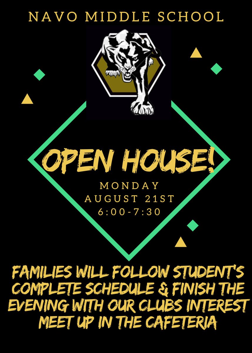We believe that every student should feel connected to our beloved Navo! We are so excited to introduce Panther Clubs! Next Monday, immediately after Open House, there will be a club fair where your panther can explore a variety of different clubs. Panther Clubs are open to