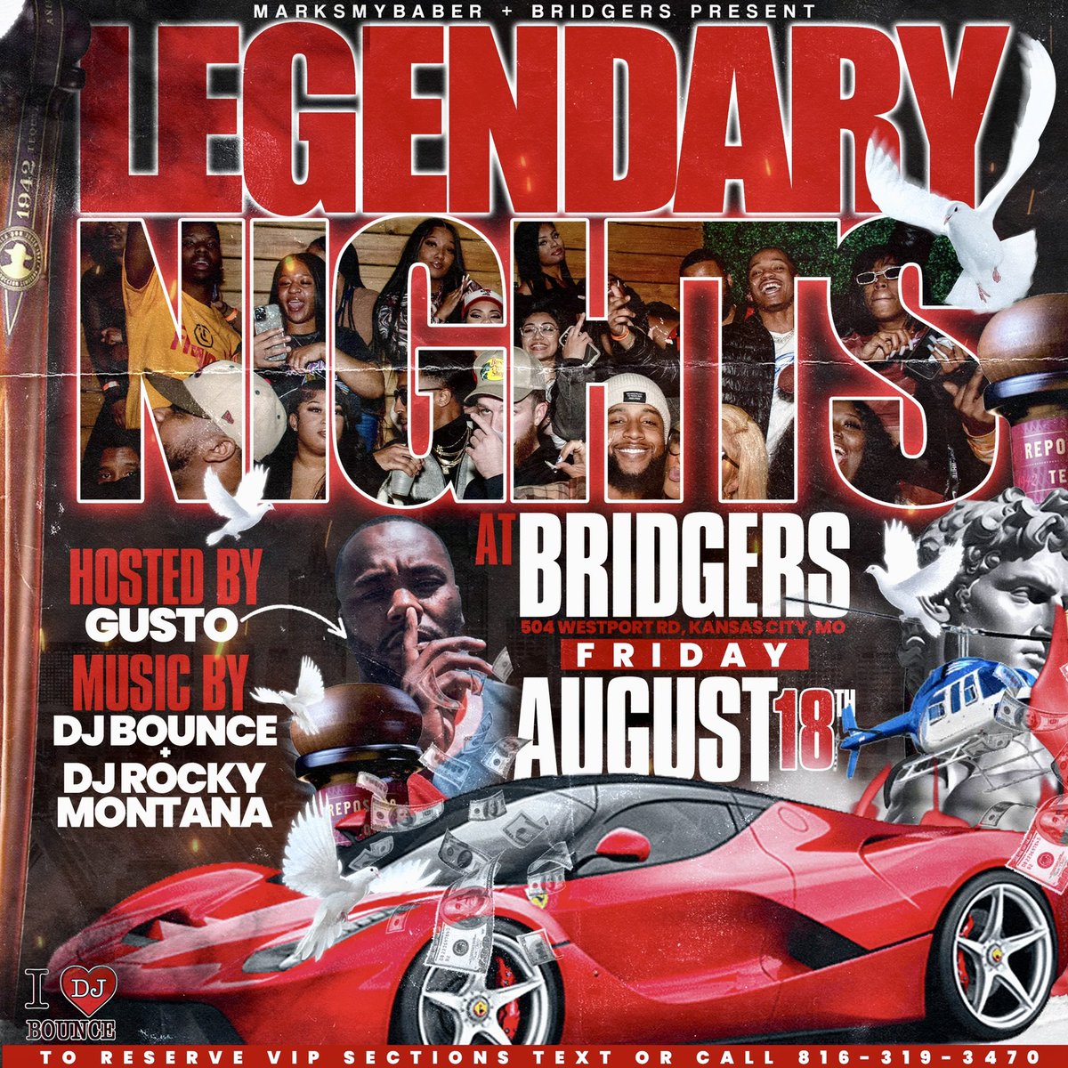 MMBliving's tweet photo. YO ‼️ Just in time for LEO ♌️ SEASON we’re back at #Bridgers #Westport this FRIDAY for #LegendaryNights  🌃 🏆 Sounds by @DjRockyMontana 🔥 Get #VIP now text 816-319-3470 🍾 https://t.co/I7yf2T5QYV