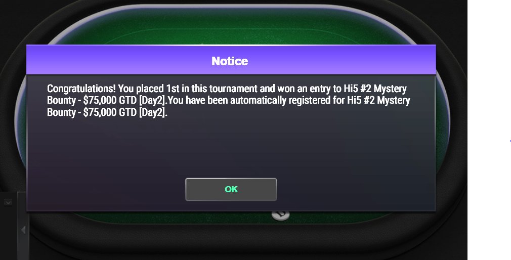 First ACR stream and made it day 2 on the first try during one of the last levels of late reg :) come tune in next time as I try to do the same for the $16.50 bounty
