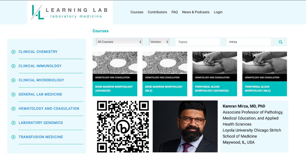 KMirza's tweet photo. Hello #PathX #PathTwitter #MLSX #MLSTwitter #HemeX #HemeTwitter have you seen these @Clin_Chem_ADLM Adaptive Learning #LearningLab Courses on Bone Marrow and Peripheral Blood morphology? Check them out (FREE REGISTRATION) here: https://t.co/PoTQ6xRApP
#hemepath #leusm #lymcm #hematology #OnlyCells